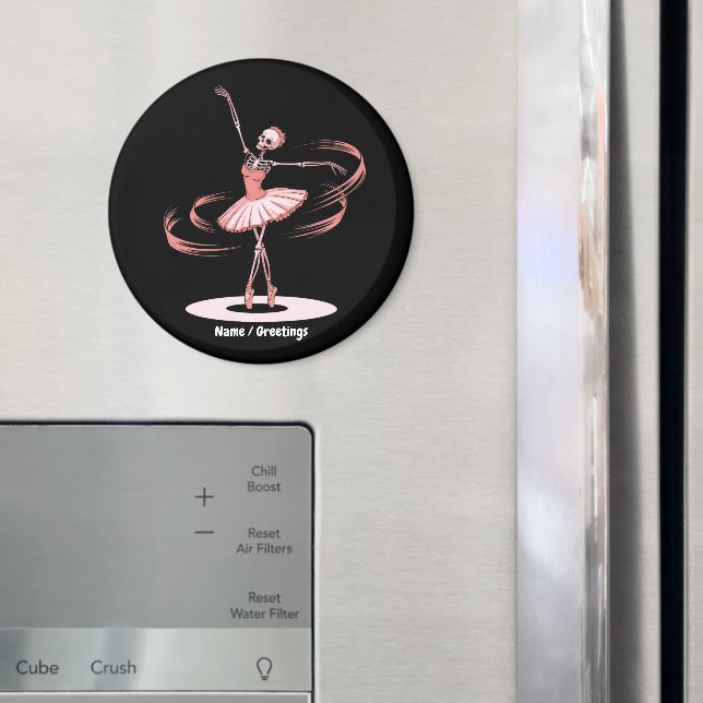 Halloween Skeleton Ballerina Ballet Dance Costume Magnet (In Situ (Fridge))