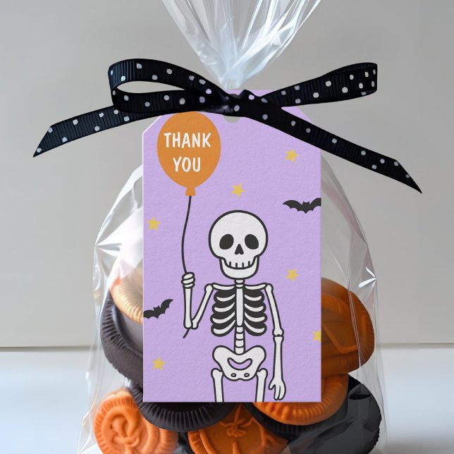 Halloween Skeleton Balloon Tack Presentetikett (Skapare uppladdad)
