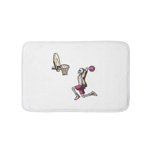 Halloween Skeleton Basketball Player Costume Skull Badrumsmatta (Framsidan)
