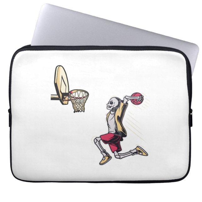 Halloween Skeleton Basketball Player Costume Skull Laptop Fodral (Framsidan)