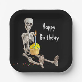 Halloween Skeleton Birthday Cupaka on Black