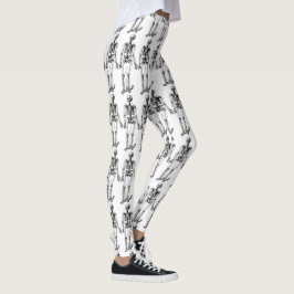 Halloween Skeleton Black White Comfortable Leggings