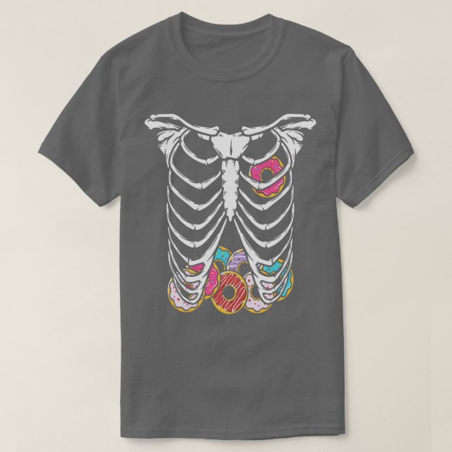 Halloween Skeleton Body Donuts Funny T Shirt (Design framsida)