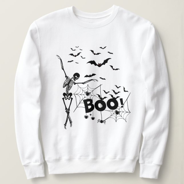 Halloween Skeleton & Boo T Shirt (Design framsida)