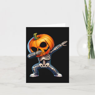 Halloween Skeleton Boys Trick Treat Funny Pumpkin Kort