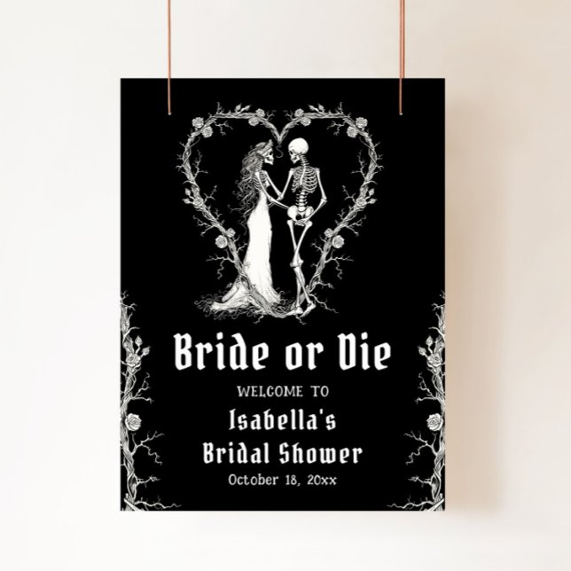 Halloween Skeleton Bride eller Die Möhippa Välkomm Poster (Skapare uppladdad)
