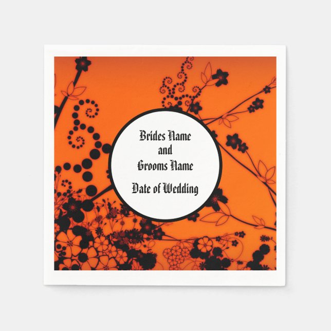 Halloween Skeleton Bröllop Knapkins Pappersservett (Framsidan)