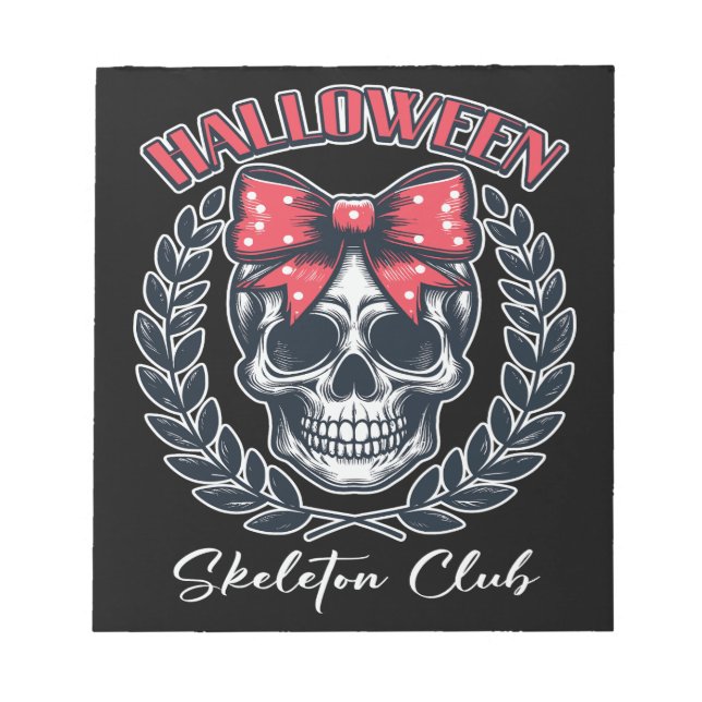 Halloween Skeleton Club Anteckningsblock (Framsida)