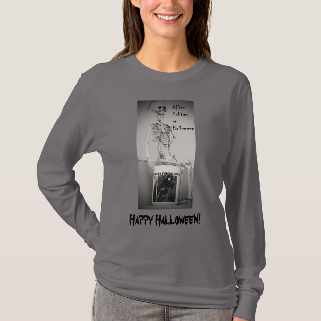 Halloween Skeleton Coffee Break Womens T-Shirt (Framsida)