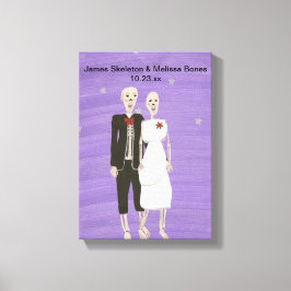 Halloween Skeleton Couple Bröllop Wrapped Canvas