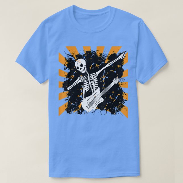 Halloween Skeleton Dab Guitar 1567 T Shirt (Design framsida)