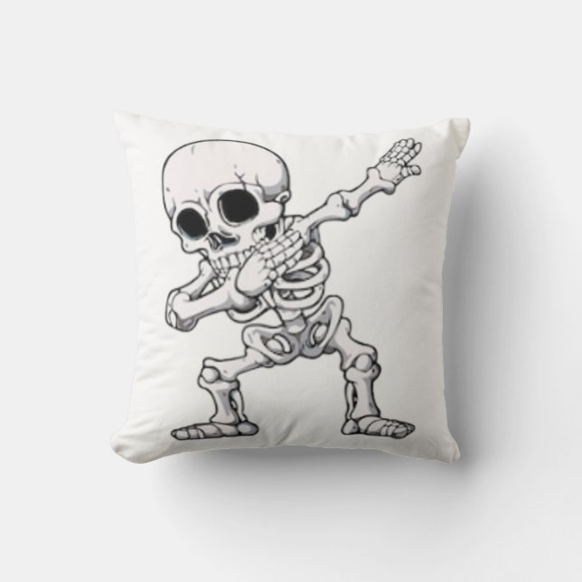 Halloween Skeleton Dabbing Kudde (Framsida)
