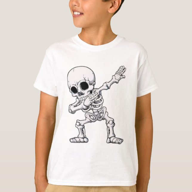Halloween Skeleton Dabbing T-Shirt (Framsida)