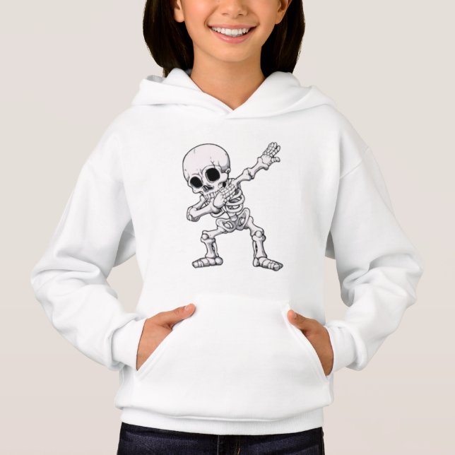 Halloween Skeleton Dabbing T-Shirt (Framsida)