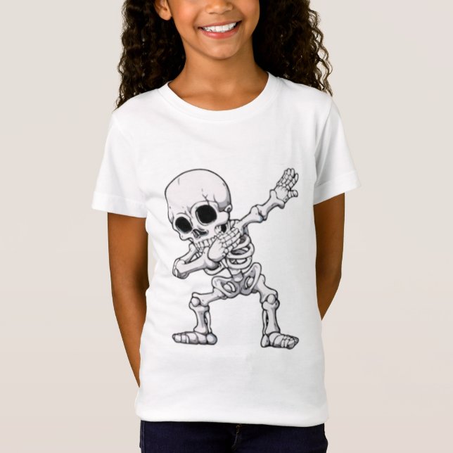 Halloween Skeleton Dabbing T-Shirt (Framsida)