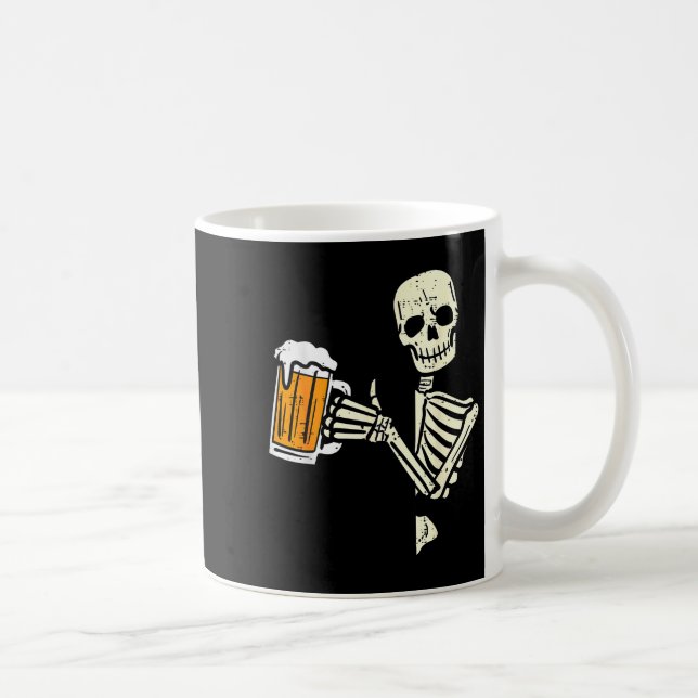 Halloween Skeleton Dad Funny Lazy Skull Costume Pa Kaffemugg (Höger)
