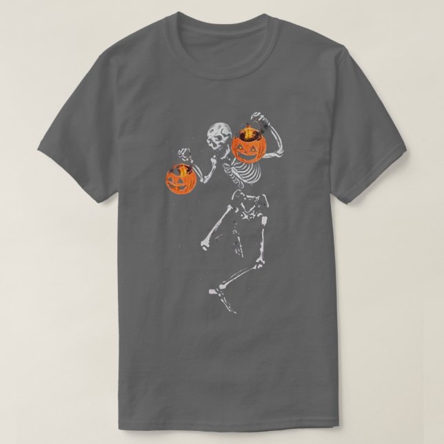 Halloween Skeleton Dancing Candy Pumpkin JackoLant T Shirt (Design framsida)