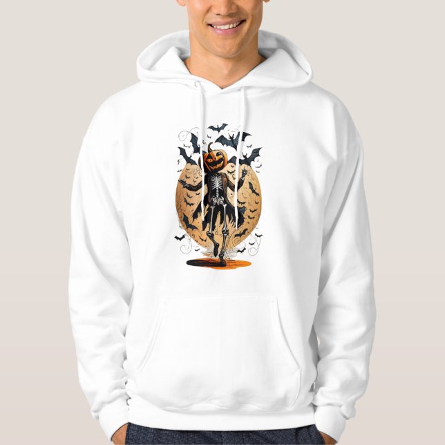 Halloween skeleton dans med en pumpa hoodie (Framsida)