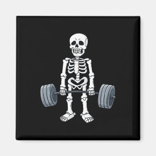 Halloween Skeleton Deadlift Roligt Fitness Weightl Magnet