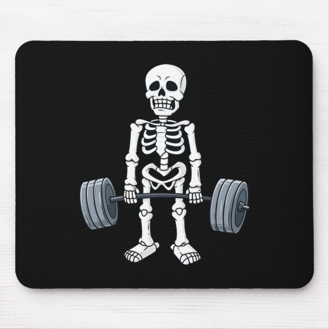 Halloween Skeleton Deadlift Roligt Fitness Weightl Musmatta (Framsidan)