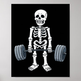 Halloween Skeleton Deadlift Roligt Fitness Weightl Poster