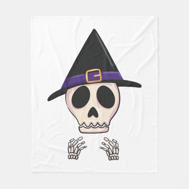 Halloween Skeleton-design, Spooky Halloween Fleecefilt (Framsidan)