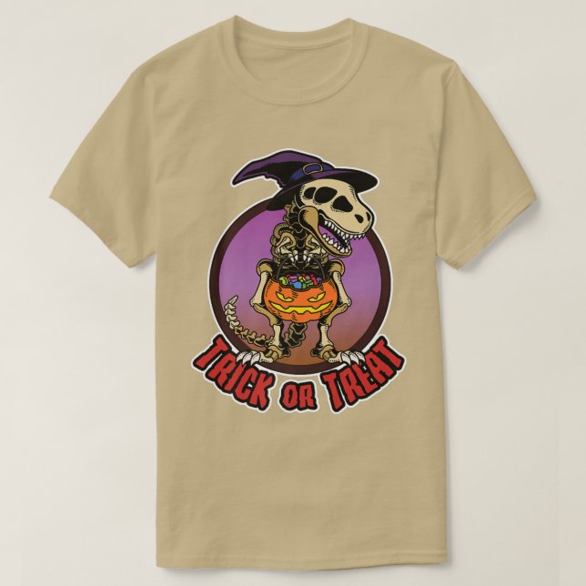 Halloween, Skeleton Dino Dinosaur, Kids Boys Trick T Shirt (Design framsida)