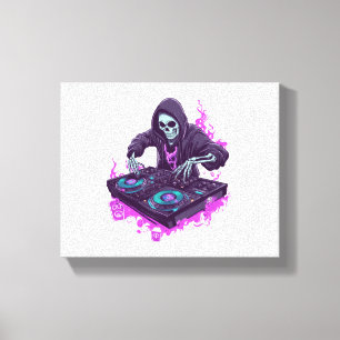 Halloween Skeleton DJ Canvastryck