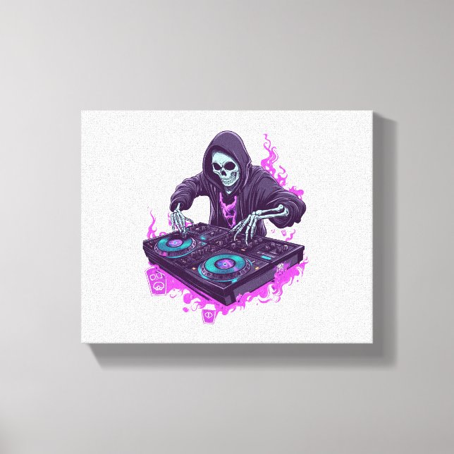 Halloween Skeleton DJ Canvastryck (Framsida)
