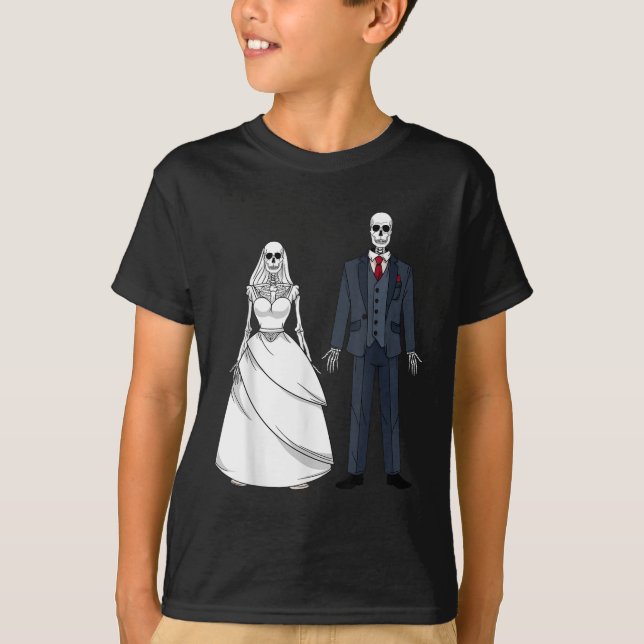 Halloween Skeleton Död Matching Bride&amp; T Shirt (Framsida)