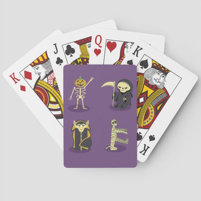 Halloween Skeleton Dracula Mummy Grim Reaper Casinokort (Baksidan)