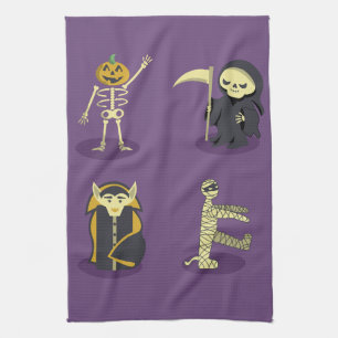 Halloween Skeleton Dracula Mummy Grim Reaper Kökshandduk