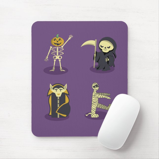 Halloween Skeleton Dracula Mummy Grim Reaper Musmatta (Med mus)