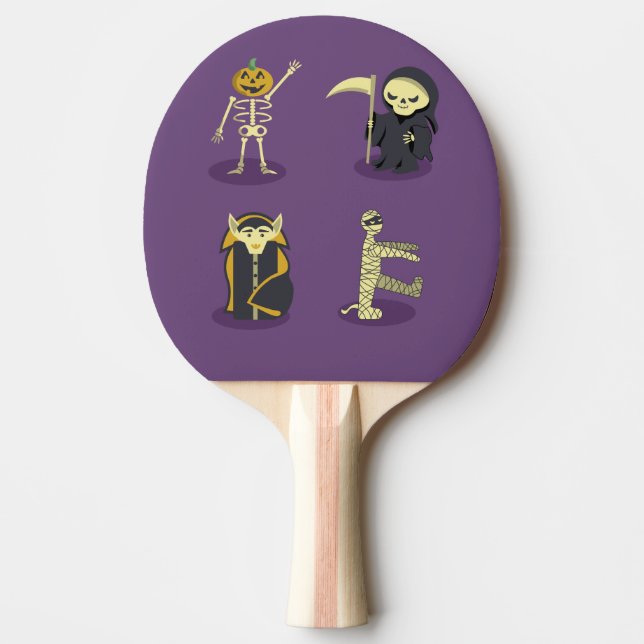 Halloween Skeleton Dracula Mummy Grim Reaper Pingisracket (Framsidan)