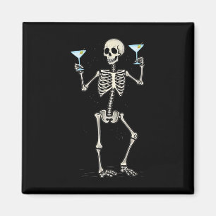 Halloween Skeleton Drinking Martini Svan Magnet