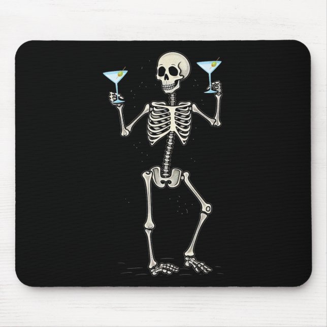 Halloween Skeleton Drinking Martini Svan Musmatta (Framsidan)