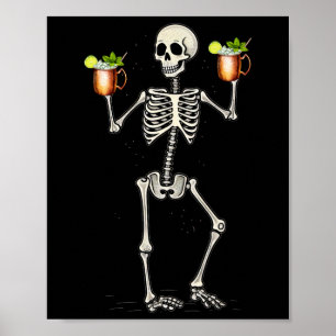 Halloween Skeleton Drinking Moskva Mule Svan Poster