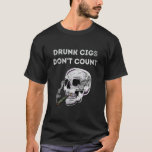 Halloween Skeleton Drunk Cigs Räkna inte Vintage T Shirt<br><div class="desc">Halloween Skeleton Drunk Cigs Räkna inte Vintage Funny Coola</div>