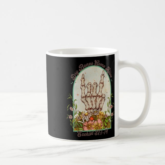 Halloween Skeleton Dry Bones Kom Alive Bible Vers Kaffemugg (Höger)