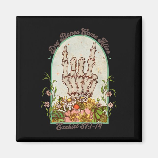 Halloween Skeleton Dry Bones Kom Alive Bible Vers Magnet (Framsidan)