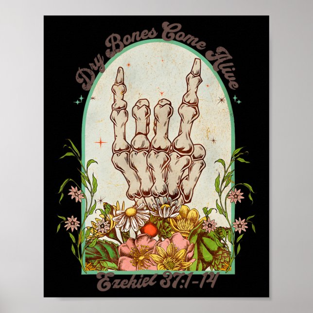 Halloween Skeleton Dry Bones Kom Alive Bible Vers Poster (Framsidan)