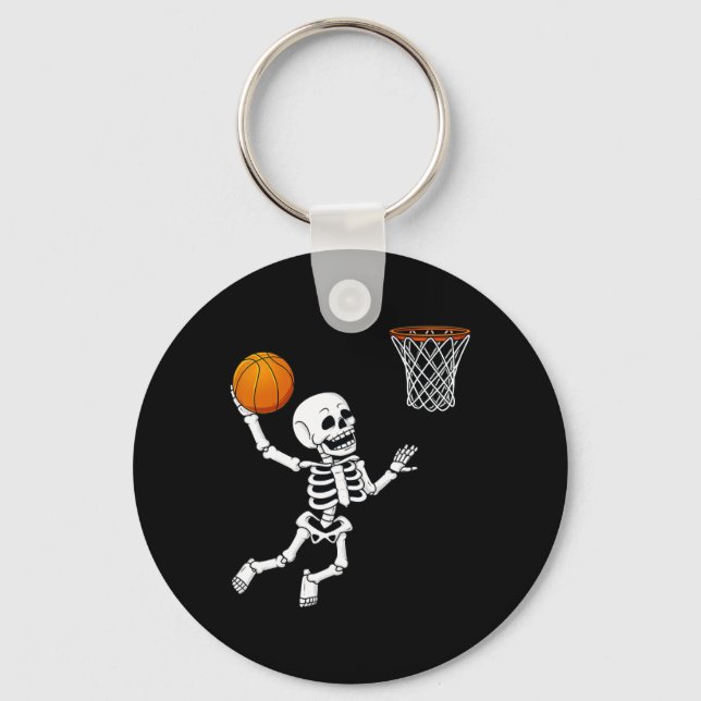 Halloween Skeleton Dunking Basketball Boys Girls K Nyckelring (Framsida)