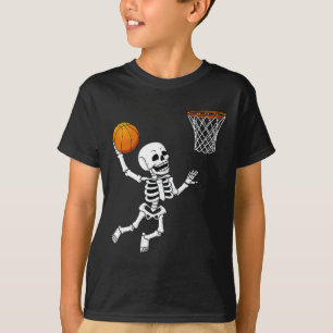 Halloween Skeleton Dunking Basketball Boys Girls K T Shirt