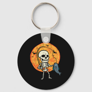 Halloween Skeleton Fisheries Costume Fisherman Man Nyckelring