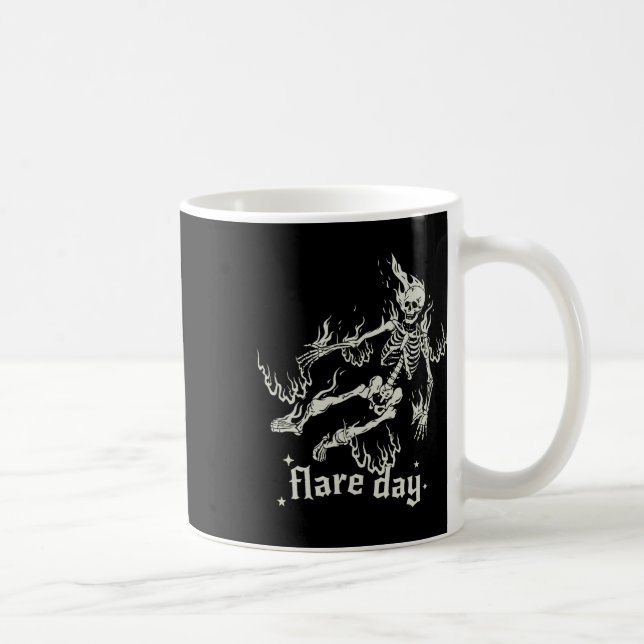Halloween Skeleton Flare Day Fibromyalgia Endometr Kaffemugg (Höger)