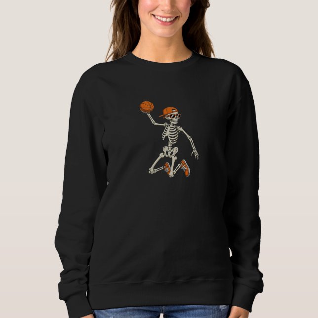 Halloween Skeleton Funny Basketball Shirt åt dig T (Framsida)