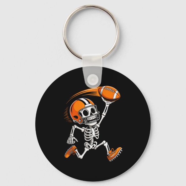 Halloween Skeleton Funny Football Shirt For Teens  Nyckelring (Framsida)