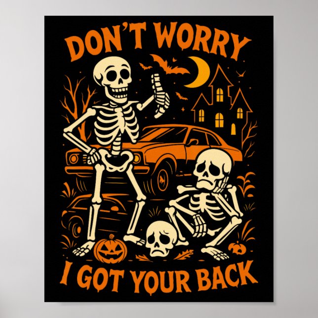 Halloween Skeleton Funny Poster (Framsidan)