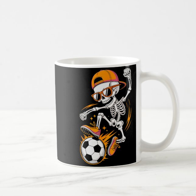 Halloween Skeleton Funny Soccer Shirt For Teens Bo Kaffemugg (Höger)