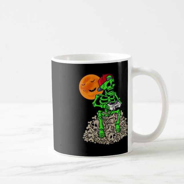 Halloween Skeleton Gamer Boys Kids Tonåringar spel Kaffemugg (Höger)